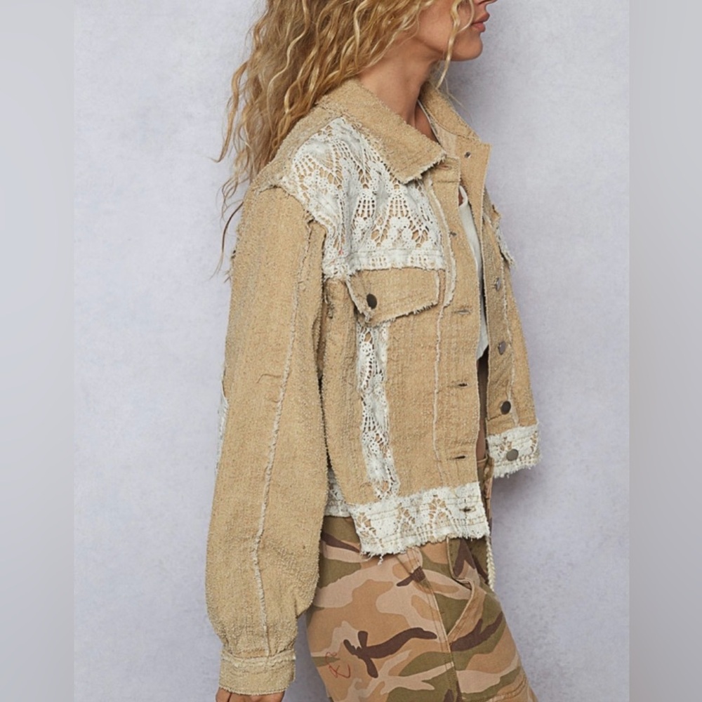 Embroidered Tan Jacket for Women - Picture 4 of 6